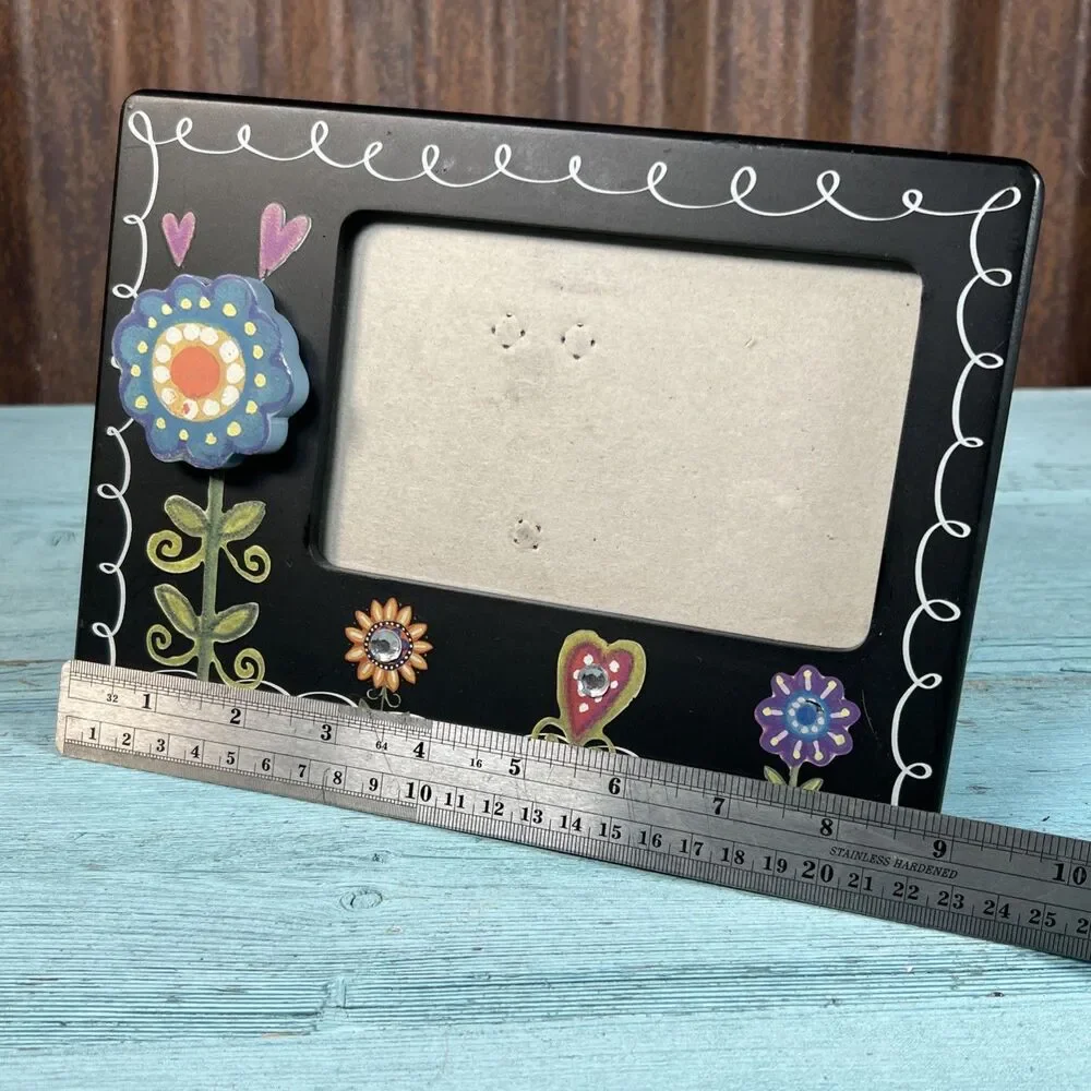 Hand-Painted Decorative Photo Frame For 4 X 6 Print Floral Theme